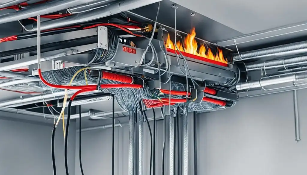 instalação elétrica à prova de fogo