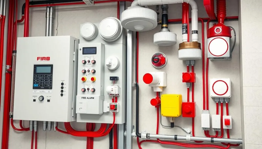 Sistema completo de alarme de incêndio utilizando cabo alarme de incêndio 4 vias Sistema completo de alarme de incêndio utilizando cabo alarme de incêndio 4 vias