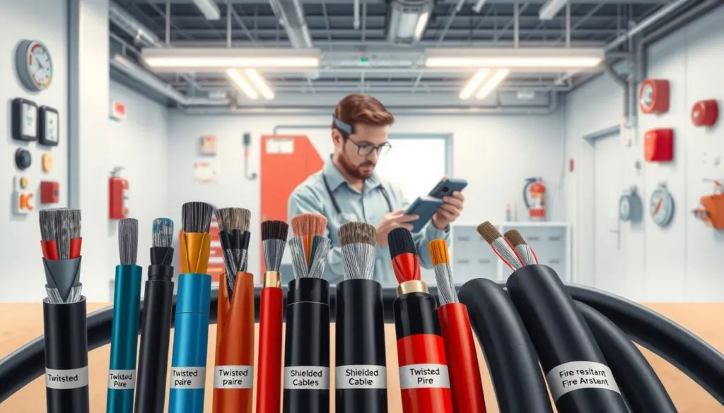 tipos de cabos de alarme de incêndio