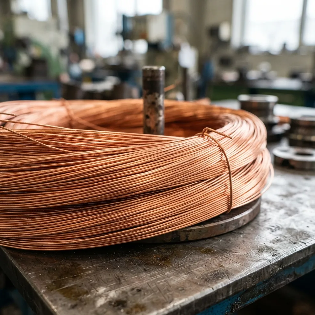 cobre eletrolítico usado na fabricação de cabo nu